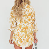 Home Stretch Button Up Shirt Tropical Peach