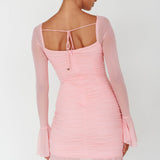 In Bloom Flared Cuff Mini Dress Pink