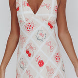 Coucou V-Neckline Maxi Dress Print Beige
