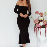 Speakeasy Off-Shoulder Maxi Dress Black