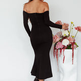 Speakeasy Off-Shoulder Maxi Dress Black