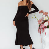 Speakeasy Off-Shoulder Maxi Dress Black