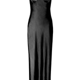 Rose Garden Floral Applique Midi Dress Black