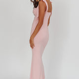 Rose Garden Tied Shoulder Maxi Dress Blush