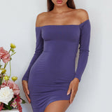 Sentimental Mood Off-Shoulder Midi Dress Indigo