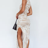 Elsinore Sleeveless Knit Maxi Dress Beige