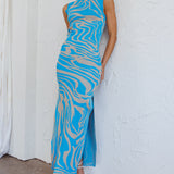 Elsinore Sleeveless Knit Maxi Dress Blue