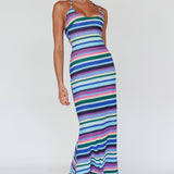 Kandy Crochet Maxi Dress Stripe Lavender Multi