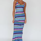 Kandy Crochet Maxi Dress Stripe Lavender Multi