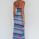 Kandy Crochet Maxi Dress Stripe Lavender Multi
