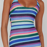 Kandy Crochet Maxi Dress Stripe Lavender Multi