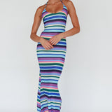 Kandy Crochet Maxi Dress Stripe Lavender Multi
