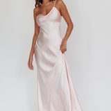 Twilight Tango One-Shoulder Maxi Dress Blush