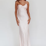 Twilight Tango One-Shoulder Maxi Dress Blush