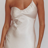 Twilight Tango One-Shoulder Maxi Dress Champagne