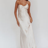 Twilight Tango One-Shoulder Maxi Dress Champagne