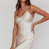 Twilight Tango One-Shoulder Maxi Dress Champagne