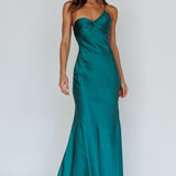 Twilight Tango One-Shoulder Maxi Dress Forest Green
