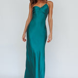 Twilight Tango One-Shoulder Maxi Dress Forest Green