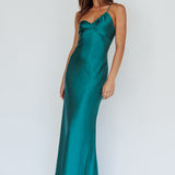 Twilight Tango One-Shoulder Maxi Dress Forest Green