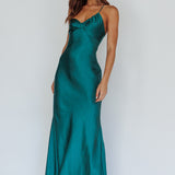 Twilight Tango One-Shoulder Maxi Dress Forest Green