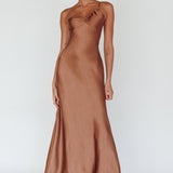 Twilight Tango One-Shoulder Maxi Dress Mocha