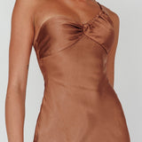 Twilight Tango One-Shoulder Maxi Dress Mocha