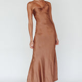 Twilight Tango One-Shoulder Maxi Dress Mocha