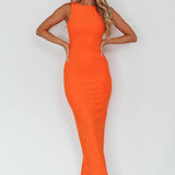 Catalina Island Sleeveless Maxi Dress Orange