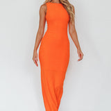 Catalina Island Sleeveless Maxi Dress Orange