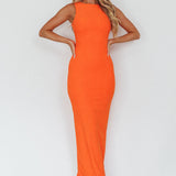 Catalina Island Sleeveless Maxi Dress Orange