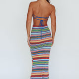 Tulum Knit Midi Skirt Blue Multi