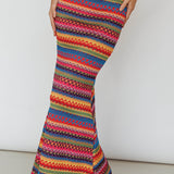 Tulum Knit Midi Skirt Pink Multi