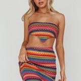 Tulum Tied Back Crop Top Pink Multi