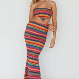Tulum Tied Back Crop Top Pink Multi