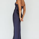 Evening Star Lace Bodice Maxi Dress Navy