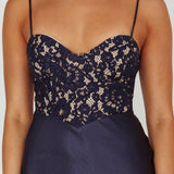 Evening Star Lace Bodice Maxi Dress Navy
