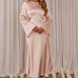 Doting Bell Sleeve Cut-Out Midi Dress Blush