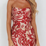 Kona Cowl Back Midi Dress Floral Flame