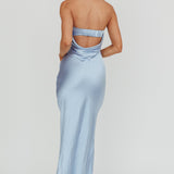 Kona Strapless Open Back Maxi Dress Blue