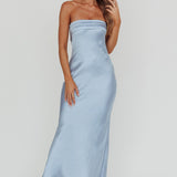 Kona Strapless Open Back Maxi Dress Blue