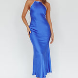 Midsomer Dawn Criss-Cross Back Maxi Dress Blue