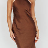 Midsomer Dawn Criss-Cross Back Maxi Dress Chocolate