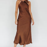 Midsomer Dawn Criss-Cross Back Maxi Dress Chocolate