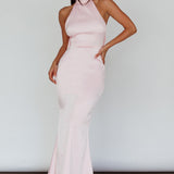 Fifth Avenue Bow Back Maxi Dress Baby Pink