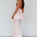 Fifth Avenue Bow Back Maxi Dress Baby Pink