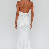 Fifth Avenue Bow Back Maxi Dress White