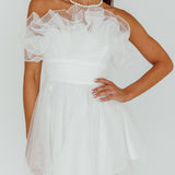 My Beloved Organza Frill Mini Dress White