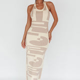 Desert Daze Halterneck Knit Dress Beige