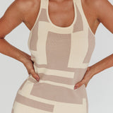 Desert Daze Halterneck Knit Dress Beige